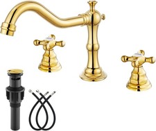 Bathroom Faucet 3 Hole 8 Inch Widespread Bathroom Sink Faucet 2 Cross Handles...