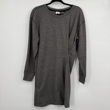 Cabi 3650 Put on Sweatshirt Dress Womens Small Gray Long Sleeve Knit Mini Casual