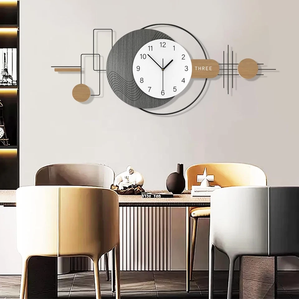 Moderno Grande Orologio Da Parete, Orologio Da Parete Creativo Moderno 3D Design - Immagine 3 di 4