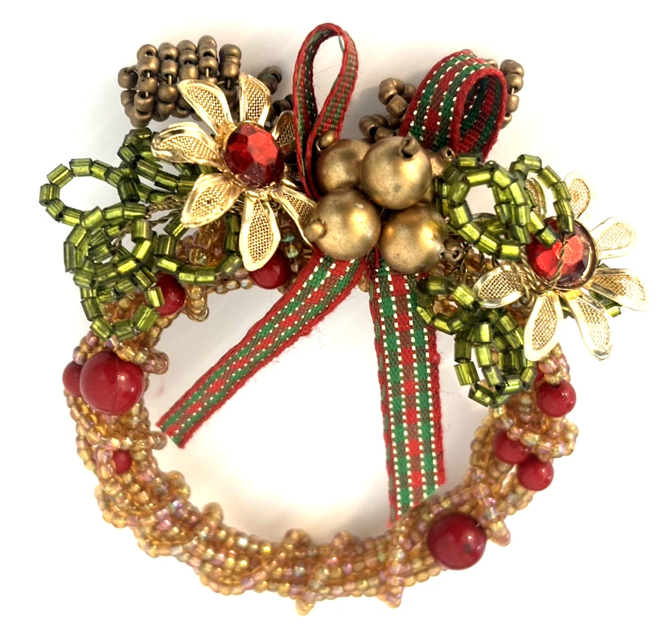 De Colección Pier 1 Anillos de Servilleta de Navidad LOTE de 8 Joyas Deslumbrantes con Cuentas ¡NUEVO NOS Glamour! Foto 3 de 4