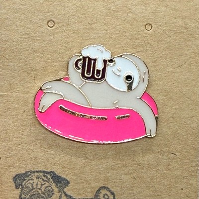 Enamel Pin | Sloth in a Float Drinking a Root Beer Float