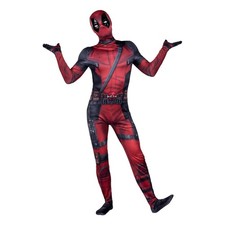 MARVEL Deadpool Official Adult Deluxe Zentai Costume - X-Large, Red
