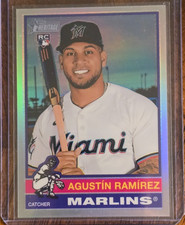 2025 Topps Heritage Chrome Refractors #563 Agustin Ramirez RC Marlins