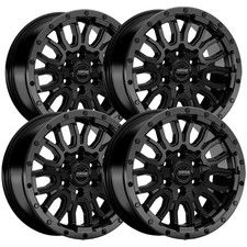 Set Of 4 Torque Tw538r Venture 17x8 6x130 38mm Double Black Wheels Rims