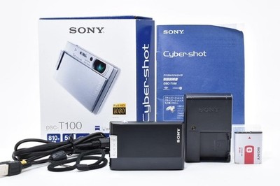 Sony DSC-T100 Black 5x Optical Zoom Carl Zeiss Lens Full Accessories Japan