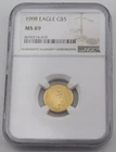 1998 $5 Gold Eagle NGC MS69 1/10 oz Gold - 8690374-010