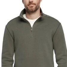 Banana Republic Men's 1/4 Zip Pullover Sweatshirt, Green, Size S