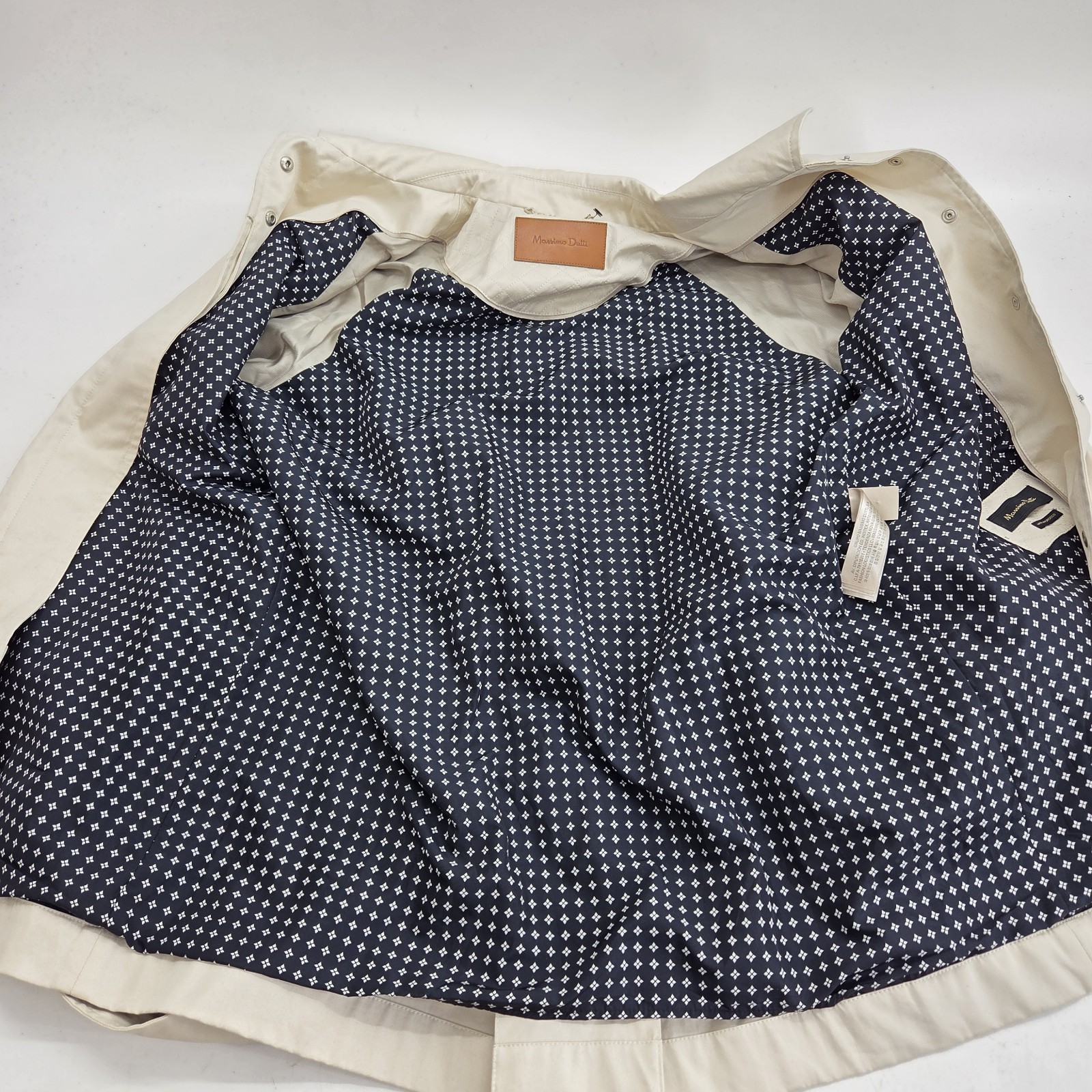 Massimo Dutti Women's Trench Coat Size EUR  XL Beige Cotton Jacket Belted Popper thumbnail 11