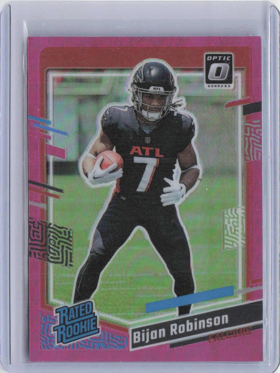 Bijan Robinson 2023 Donruss Optic Preview Pink RC #305