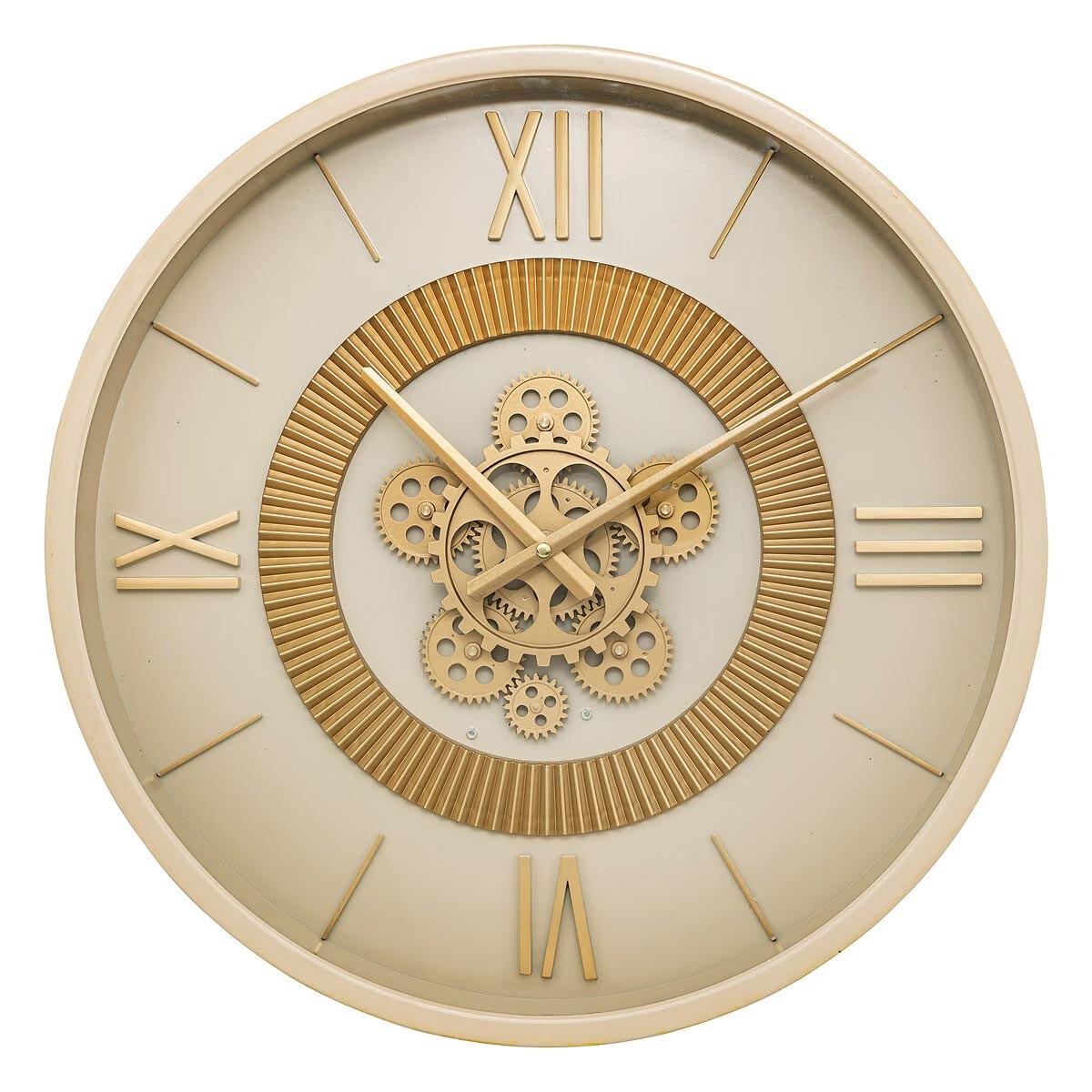 Horloge murale engrenage 50cm Guiliana beige pour sublimer votre séjour