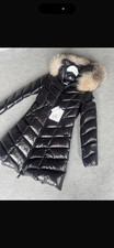 Authentic Moncler Fulmarus Long Down Black Fur Coat