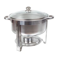 Round 7.5 QT Chafing Dish Buffet Set - Includes Water Pan, Food Pan, Fuel Hol...