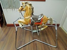 r524 Vintage Riding Horse Spring Bouncing Child's Play Toy Horse Mare Pony