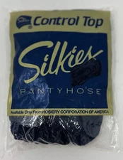Vintage Silkies Control Top Pantyhose 747 X Tall Navy Color Support Leg New USA