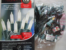 Philips Mini Lights Decorator Style 110 Frosted White 41ft Green Wire NEW