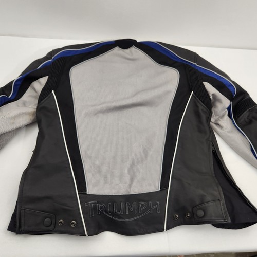 Triumph Falcon Leather Nylon Hard Shell Motorcycle Riding Jacket Men’s 46/56 - Picture 11 of 19