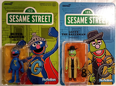 SESAME STREET Super Grover + Lefty the Salesman - 2 Figuren Set - Super7 - 10 cm