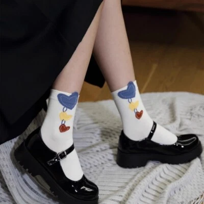 1 Paire Femme Mignon Chaussettes Coton Mélange Confort Printemps Été - Photo 1/4
