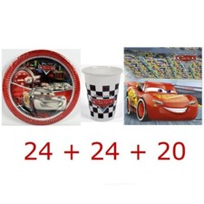 KIT COORDINATO PER TAVOLA 68 pezzi CARS SAETTA MCQUEEN PER FESTA DI COMPLEANNO