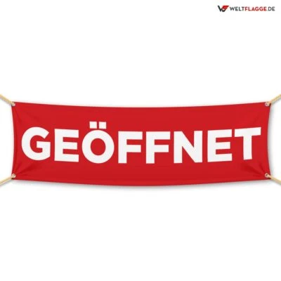 GEÖFFNET Werbebanner Werbeplane Plane verschiedene Größen PVC - Bild 1 von 4