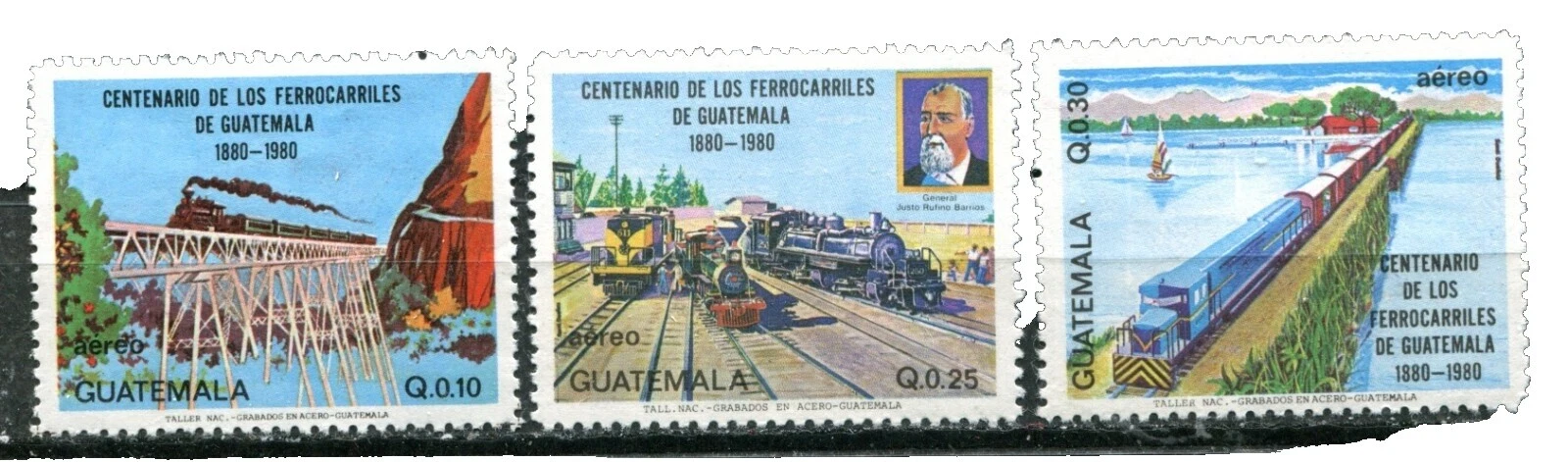 Trenes y ferrocarriles sellos de Guatemala