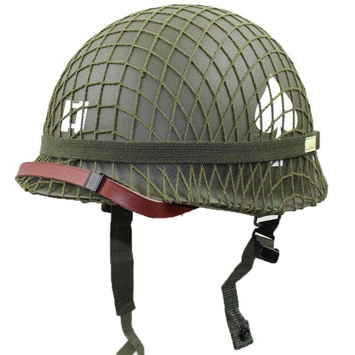 Perfect WW2 US Army M1 Green Helmet Replica with Net/Canvas Chin
