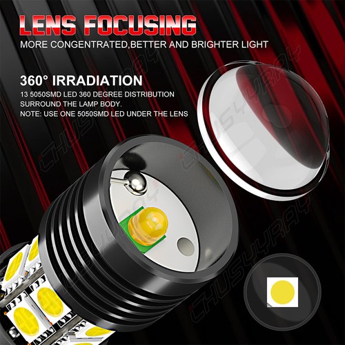 2PCS 7440 7443 7444 LED Backup Reverse Back Up Light Bulbs Super Bright White - Picture 12 of 12