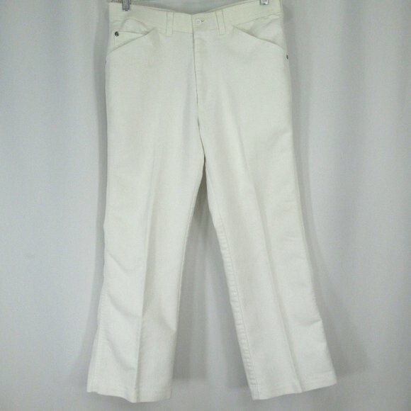 Levis Action Slacks Pants Jeans Vintage 70s White Size 30X26 Levis