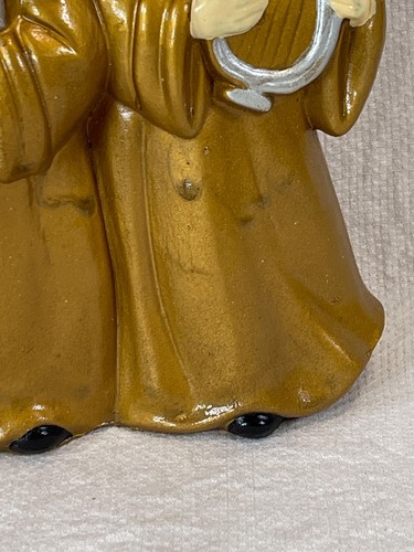 Vtg 3 Gold Nun Figurine Ceramic Bisque Wind Up Music Box / Dominique Japan Video - Picture 7 of 11