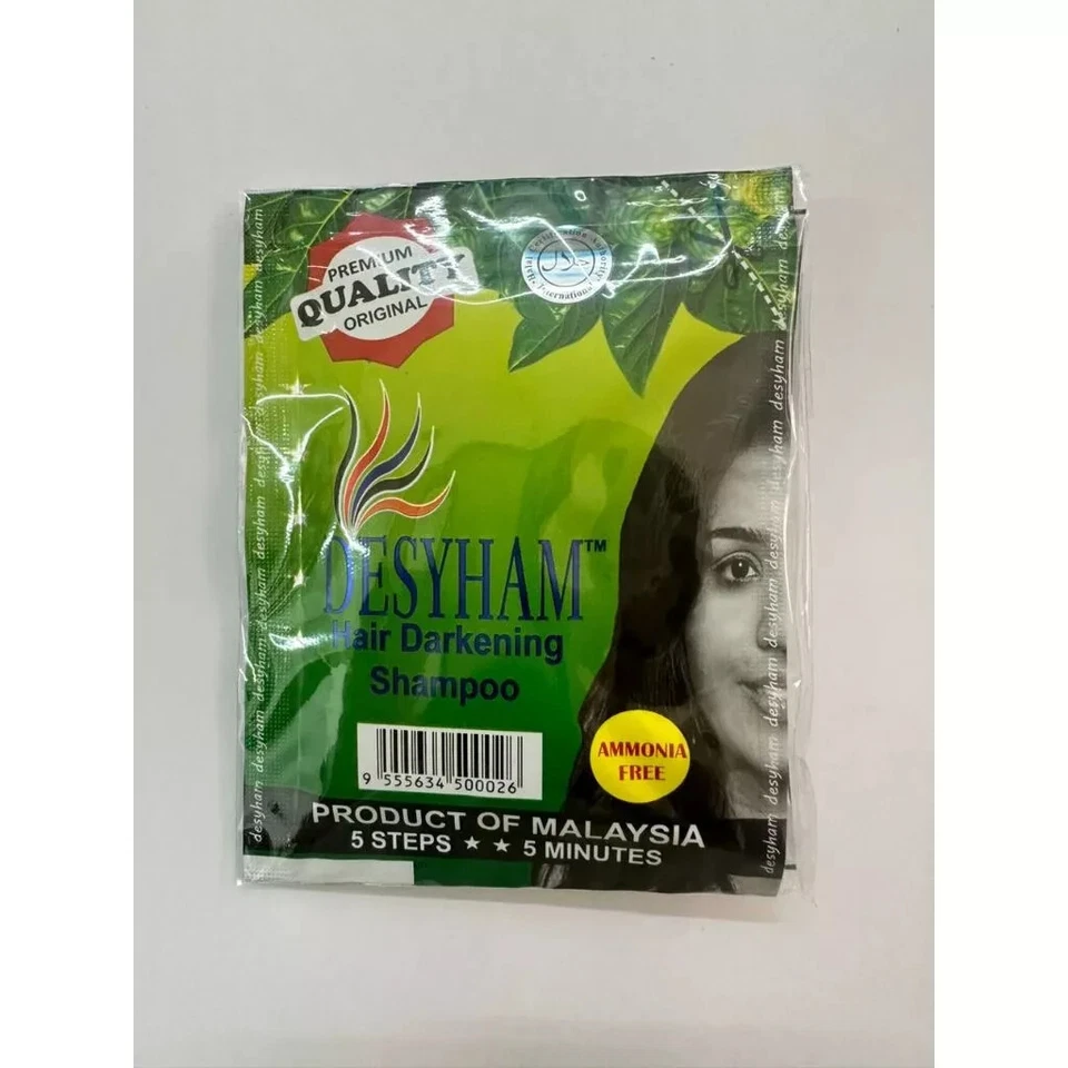 DESYHAM 5 Packs Hair Dye Color Black Dark Shampoo Instant Gray Coverage Unisex - Image 2 of 2