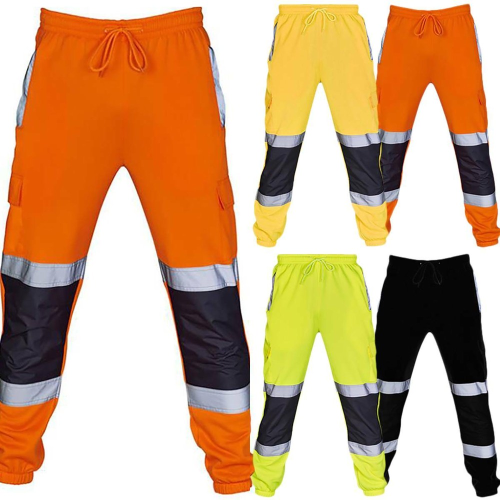 Men's High Visibility Sweatpants - Hi-Viz Joggers for Work & Safety