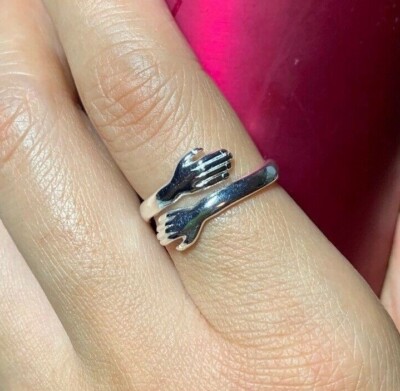 Love hug arms hugging best friends adjustable 925 sterling silver