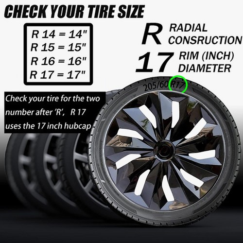 4PC New fit for 2011-2020 Toyota SIENNA Camry 17" Hubcap Wheel Cover Hub Caps - Picture 2 of 9