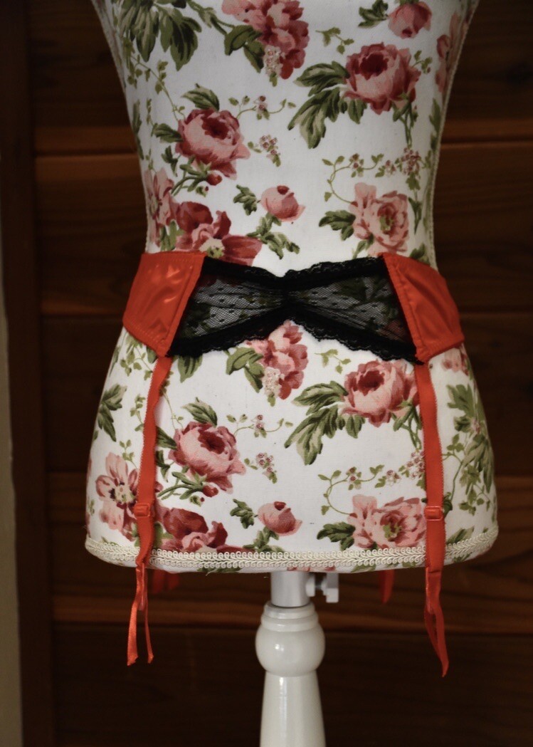 retro garter dress Women's Lace Garter Corset Teddy Lingerie with Stockings Red