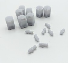 HO Scale Open Lid Dome Trash Cans 8pcs + 8 Fi...