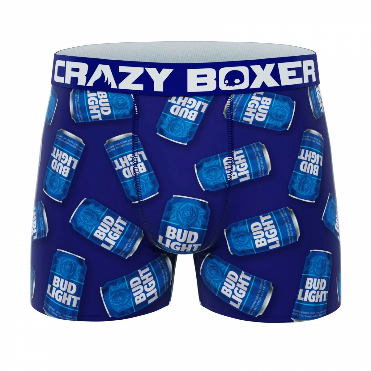 Crazy Boxers Bud Light Cans All Over Print Men's Boxer Briefs Blue