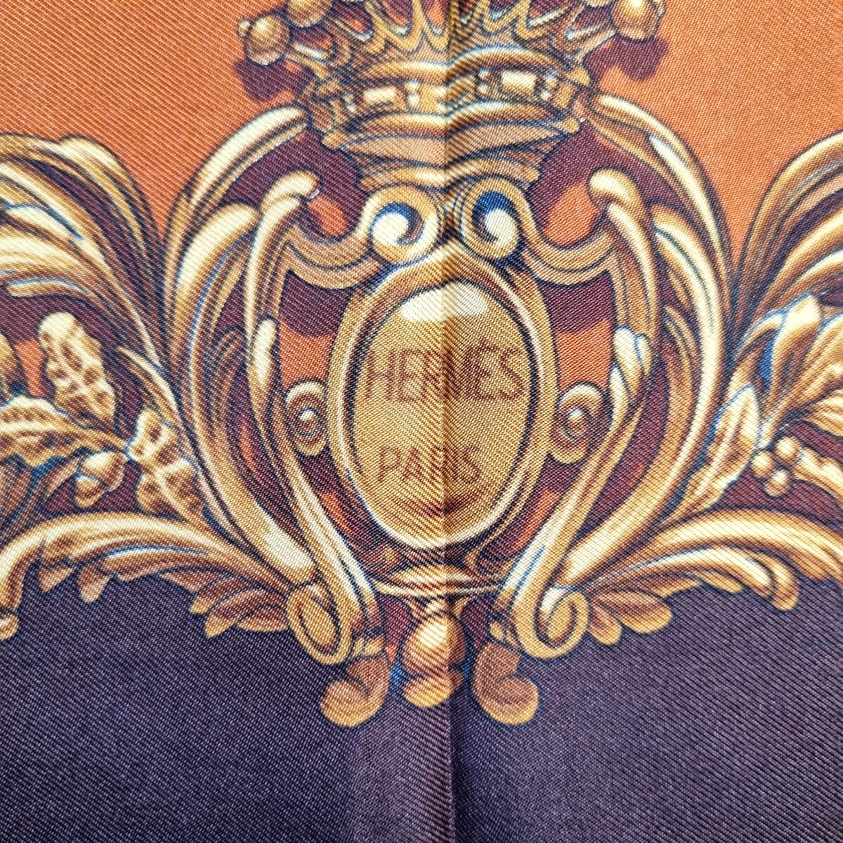 エルメス　ビンテージスカーフ Carrosses d'Or HERMES エルメス カレ90 Carrosses d'Or 金の馬車 スカーフ