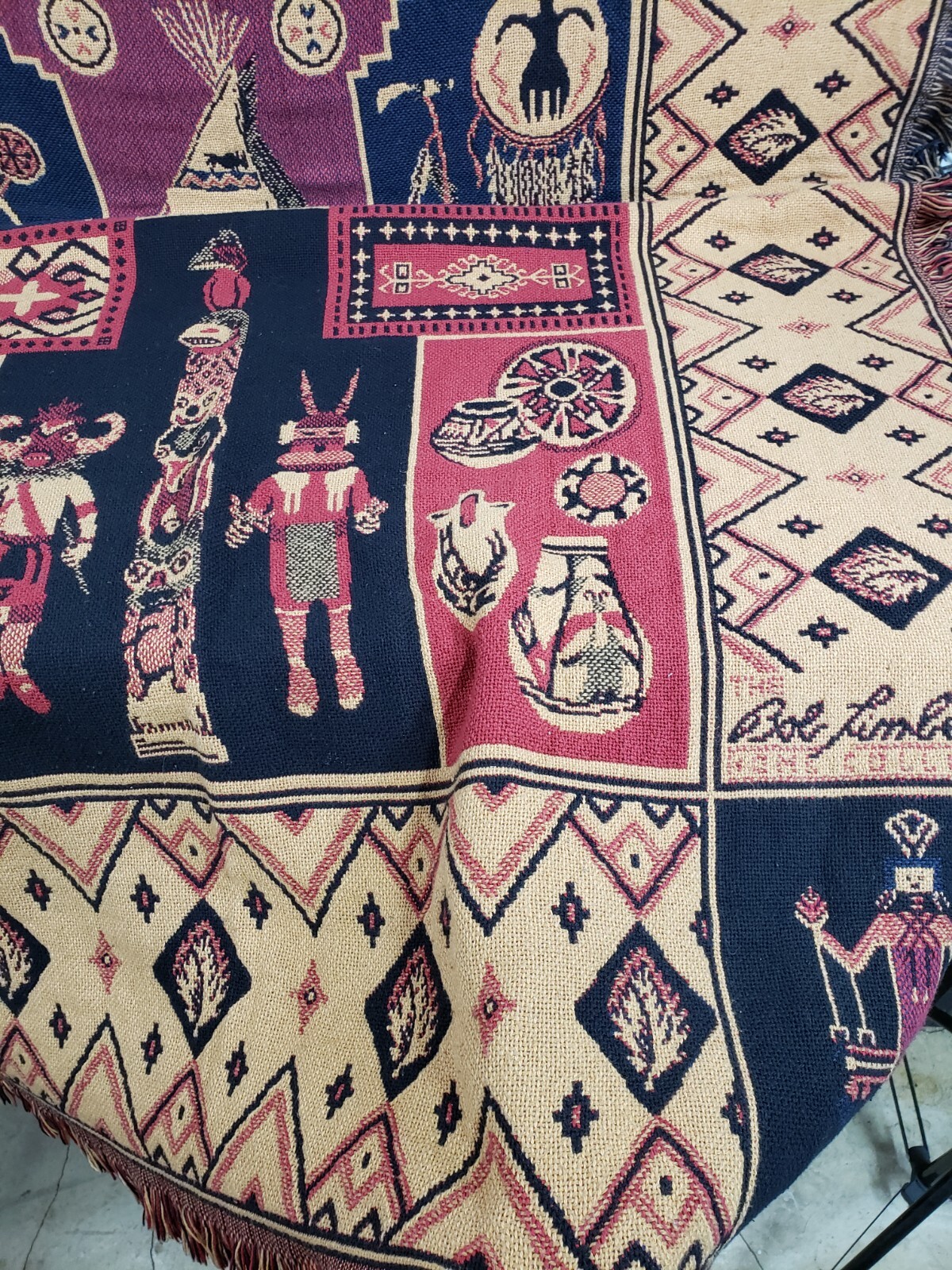 Bob Timberlake Home Collection Tapestry Throw Blanket Native American