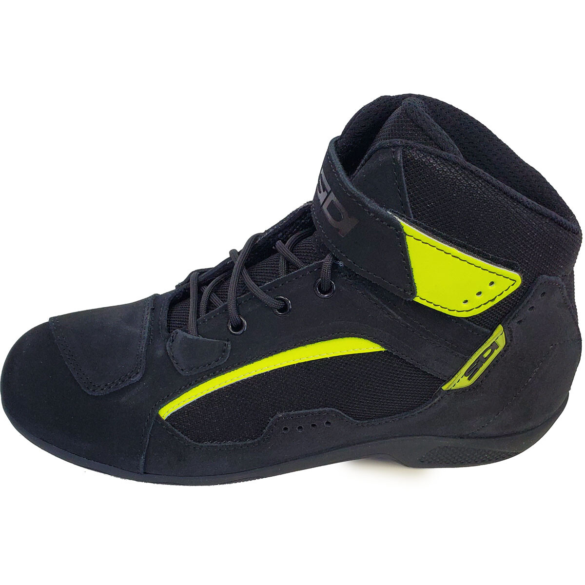 Sidi Duna Street Motorcycle Shoes Boots Black Fluo Yellow Size 7.5