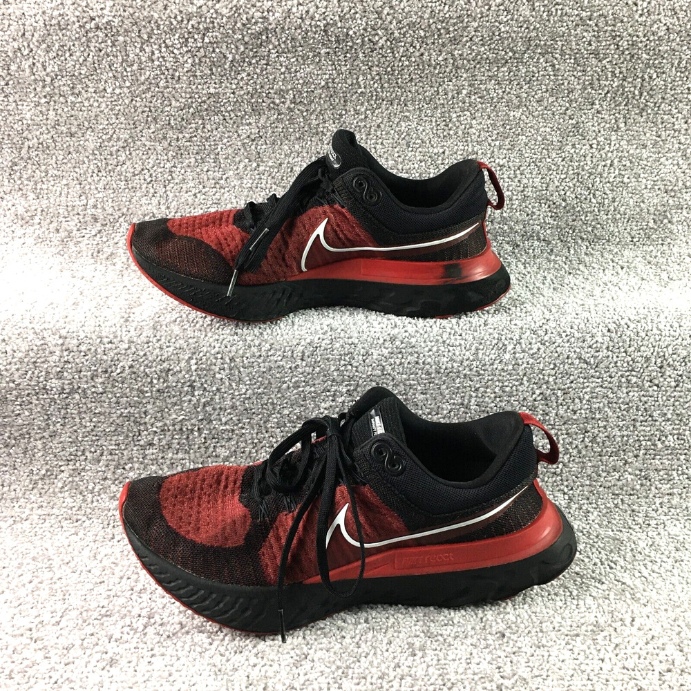Nike React Infinity Run Flyknit 2 Black Red Bred Running Shoes Men's Size 12