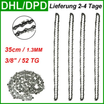 MARKENLOS 4 x Sägekette 35cm 52TG 3/8 P 1,3mm Stihl, Dolmar, Bosch, Makita, Ryobi, Einhell