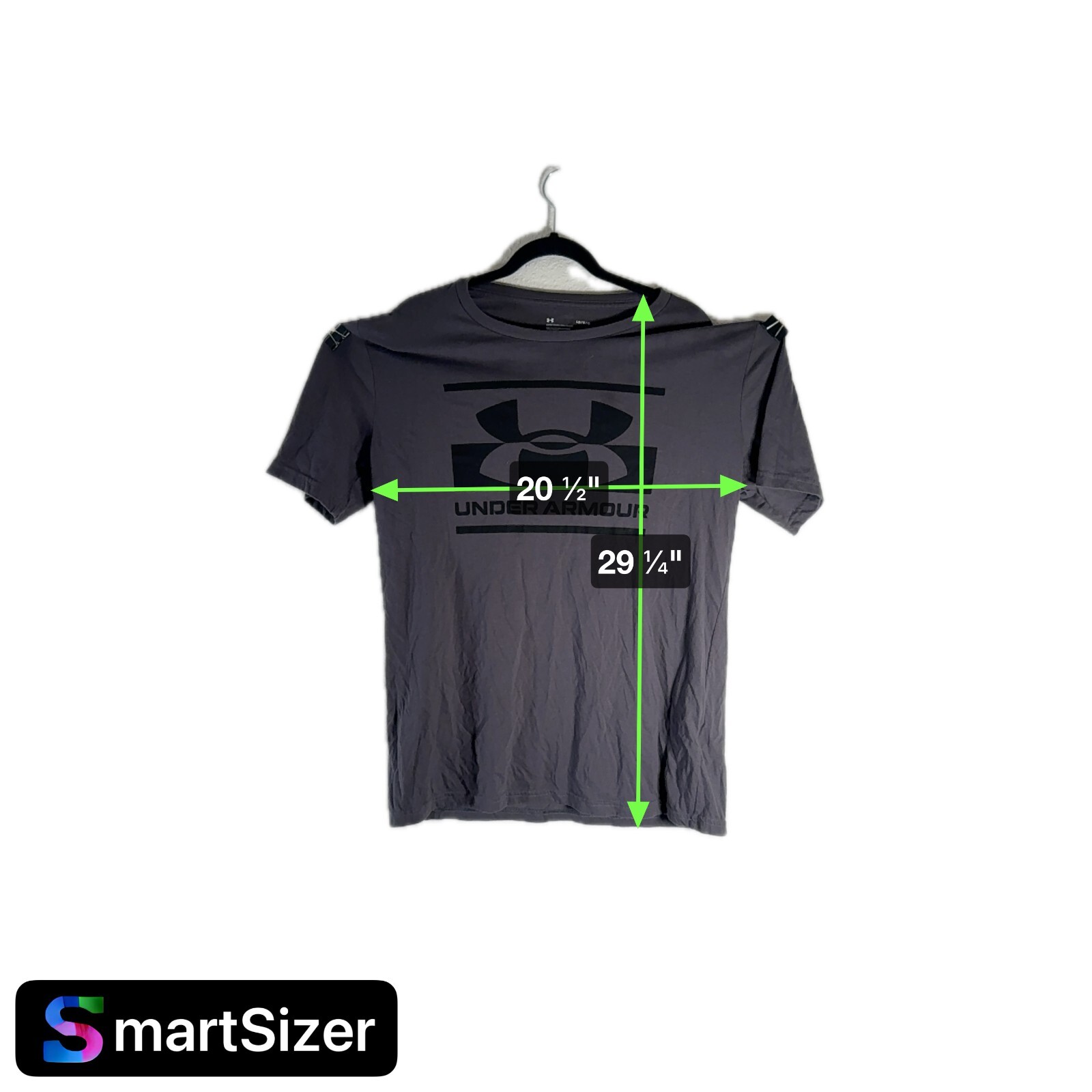 Under Armour Mens Loose Fit Heatgear Shirt Gray Long Sleeve Graphic Logo | L thumbnail 4