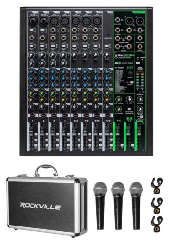 Mackie ProFX12v3 12-Channel Professional Effects Mixer w/USB+(3) Mics ProFX12 v3 - Picture 1 of 12