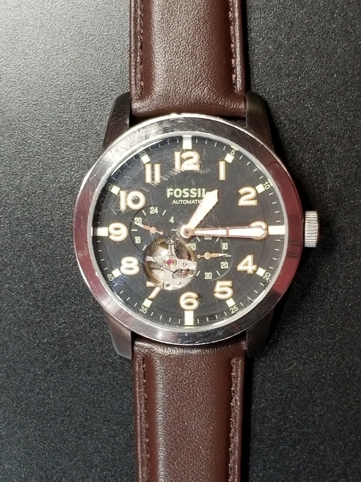 FOSSIL PILOT AUTOMATIC SILVER STAINLESS STEEL ~ M… - image 2