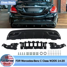 For 2015-19 Mercedes-Benz C Class W205 Rear Diffuser Muffler Tips Sport Package