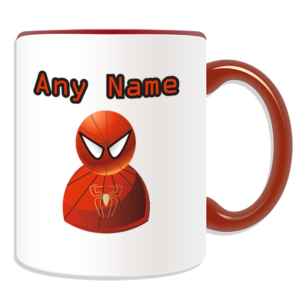 Regalo personalizado Spiderman Mug Money Box Cup Icon Design Name Super Hero USA