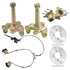 ATV Quad Go Kart Buggy Front Spindle 3 Stud Wheel Hub Hand Brake Caliper Rotors