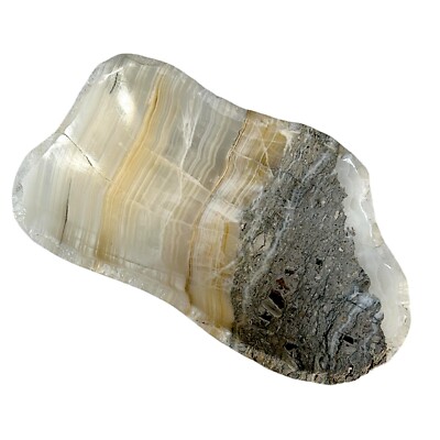 Ovaler Onyx Tischmittelpunkt Naturstein Home Decor Design Einrichtung L 26Cm