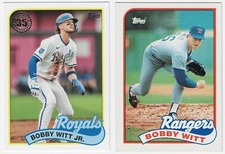 Bobby Witt Jr. 2024 Topps Royals 35th  & Bobby Witt Sr. 1989 Topps #548 Rangers