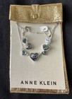 Anne Klein Silver Tone Heart Necklace Earrings Set With Pouch — photo 1